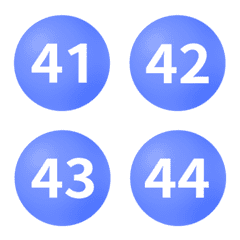 藍 圓圈數字 41-80 表情貼
