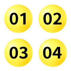 黃 圓圈數字 1-40 表情貼