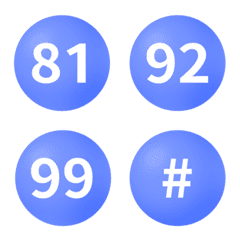 藍 圓圈數字 81-100 表情貼