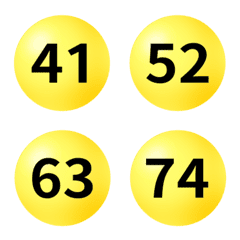 黃 圓圈數字 41-80 表情貼