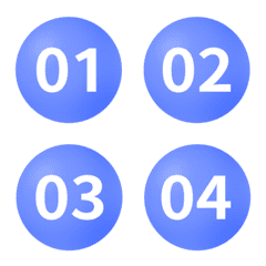 藍 圓圈數字 1-40 表情貼