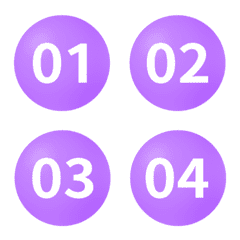 紫 圓圈數字 1-40 表情貼