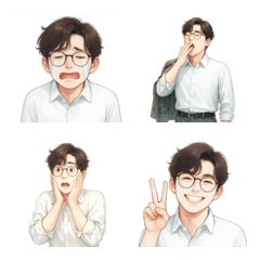 อีโมจิหนุ่มออฟฟิศใส่แว่น