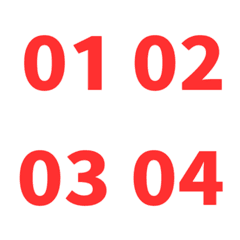 赤 すうじ 1-40 絵文字