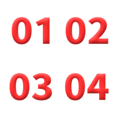 紅 3D 日期 數字 1-40 萬用日曆 表情貼