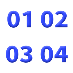 藍 3D 日期 數字 1-40 萬用日曆 表情貼