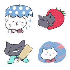 shiro and kuro cats emoji 2