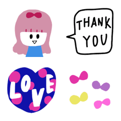 かわいこちゃんのカラフル絵文字