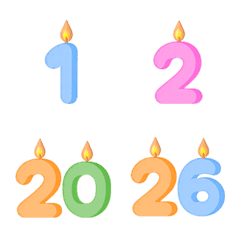 慶祝 生日快樂 數字蠟燭 1-39 歲  表情貼