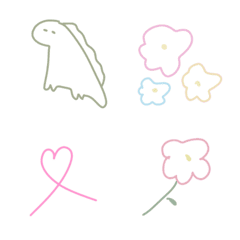 【くすみカラー＊かわいい線画】