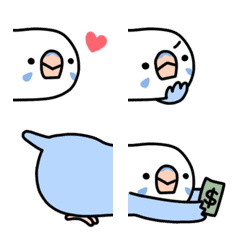 白白的小鳥★表情貼 (藍白虎皮)
