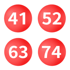 紅 圓圈數字 41-80 動態表情貼