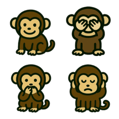 猿とサルとおさるさんの絵文字です。
