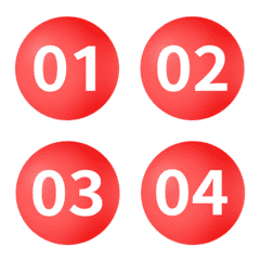 紅 圓圈數字 1-40 動態表情貼