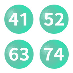 綠 圓圈數字 41-80  動態表情貼