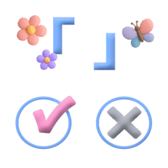 淺藍 3D 萬用日曆 補充包 表情貼
