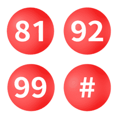赤 81-100 丸付き数字  動く絵文字