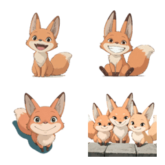 Fluffy cute Fox Emoji