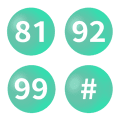 綠 圓圈數字 81-100 動態表情貼
