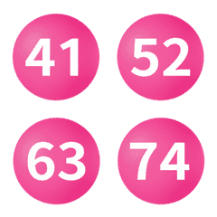 桃紅 圓圈數字 41-80 動態表情貼