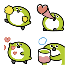 まんまるメジロのラブ&ハート 動く絵文字
