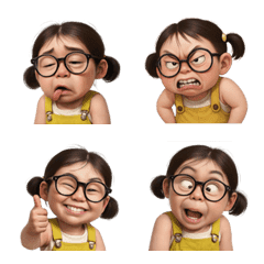 戴眼鏡的滑稽女孩表情符號.