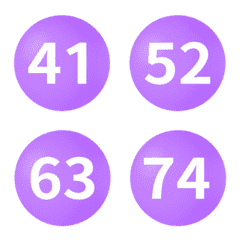 紫 圓圈數字 41-80 動態表情貼