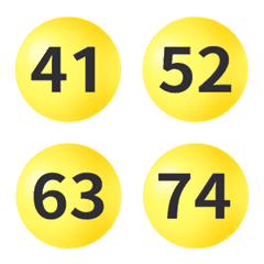黃 圓圈數字 41-80 動態表情貼
