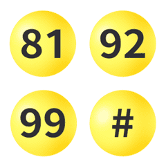 黃 圓圈數字 81-100 動態表情貼