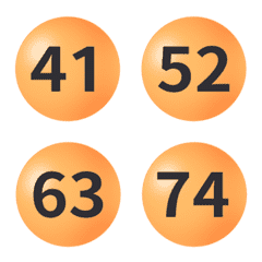 橘黃 圓圈數字 41-80 動態表情貼