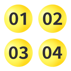 黃 圓圈數字 1-40 動態表情貼