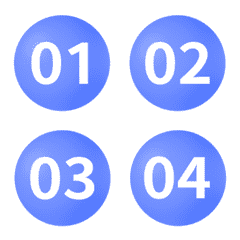 藍 圓圈數字 1-40 動態表情貼