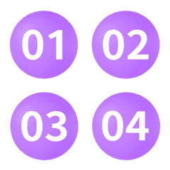 紫 圓圈數字 1-40 動態表情貼
