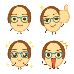 Woman with glasses emoji