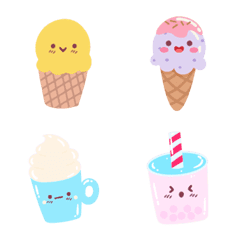 cute ice cream smile emoji