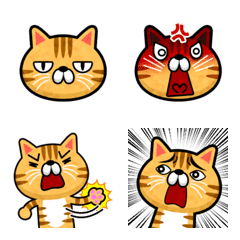 Bad looking tabby cat emoji
