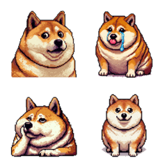 Pixel art no word fat shiba dog 2