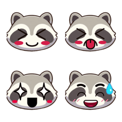 Cute Raccoon Life (Emoji) Ver10