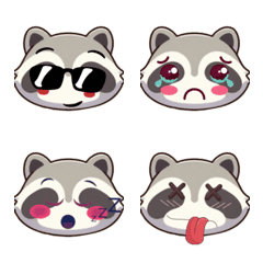 Cute Raccoon Life (Emoji) Ver12