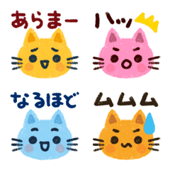 Expressive Crayon Cat Emoji