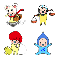 めめたん干支・星座・七福神・七曜絵文字