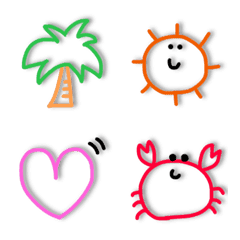 夏⭐︎線画絵文字