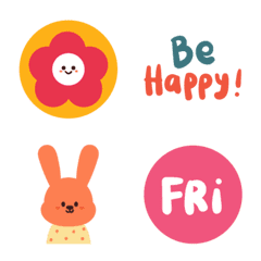 Colorful good mood cute week emoji