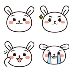 Cute white rabbit face emoji