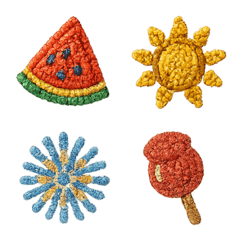 Embroidered Summer Emojis