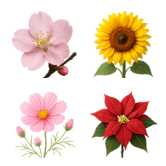 Realistic Flower Emoji Collection
