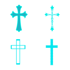Various texture crosses(mint blue)