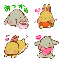 Mochi and Peko rabbits emoji