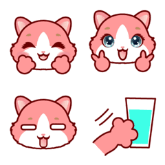 ぽっちゃりピンク猫の日常絵文字