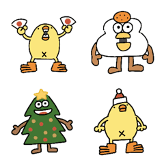 Happy New Year, Xmas piyo emoji re-sell